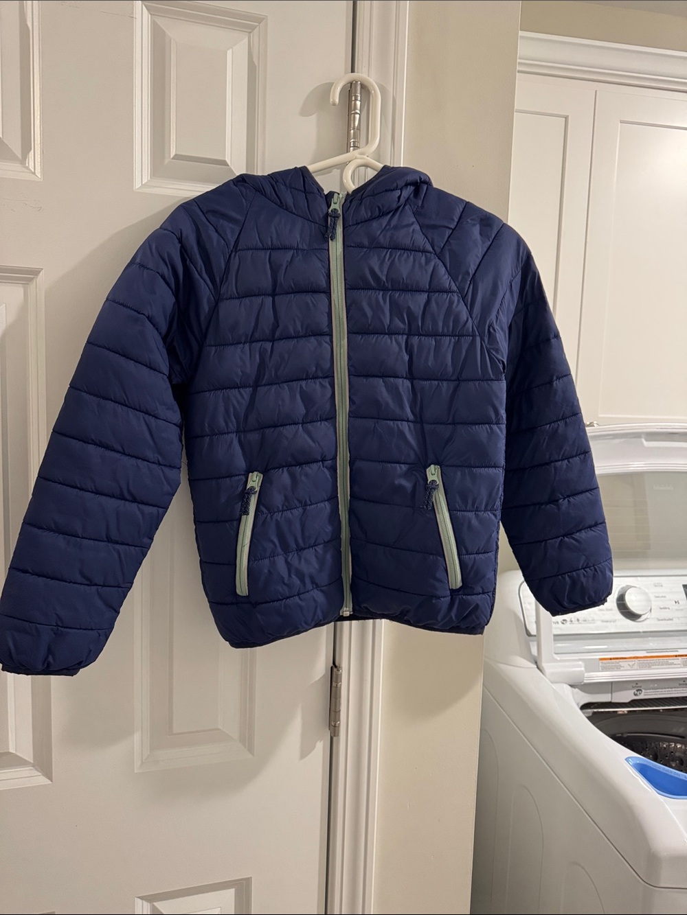 Mini Boden Hooded Puffer Jacket - Navy